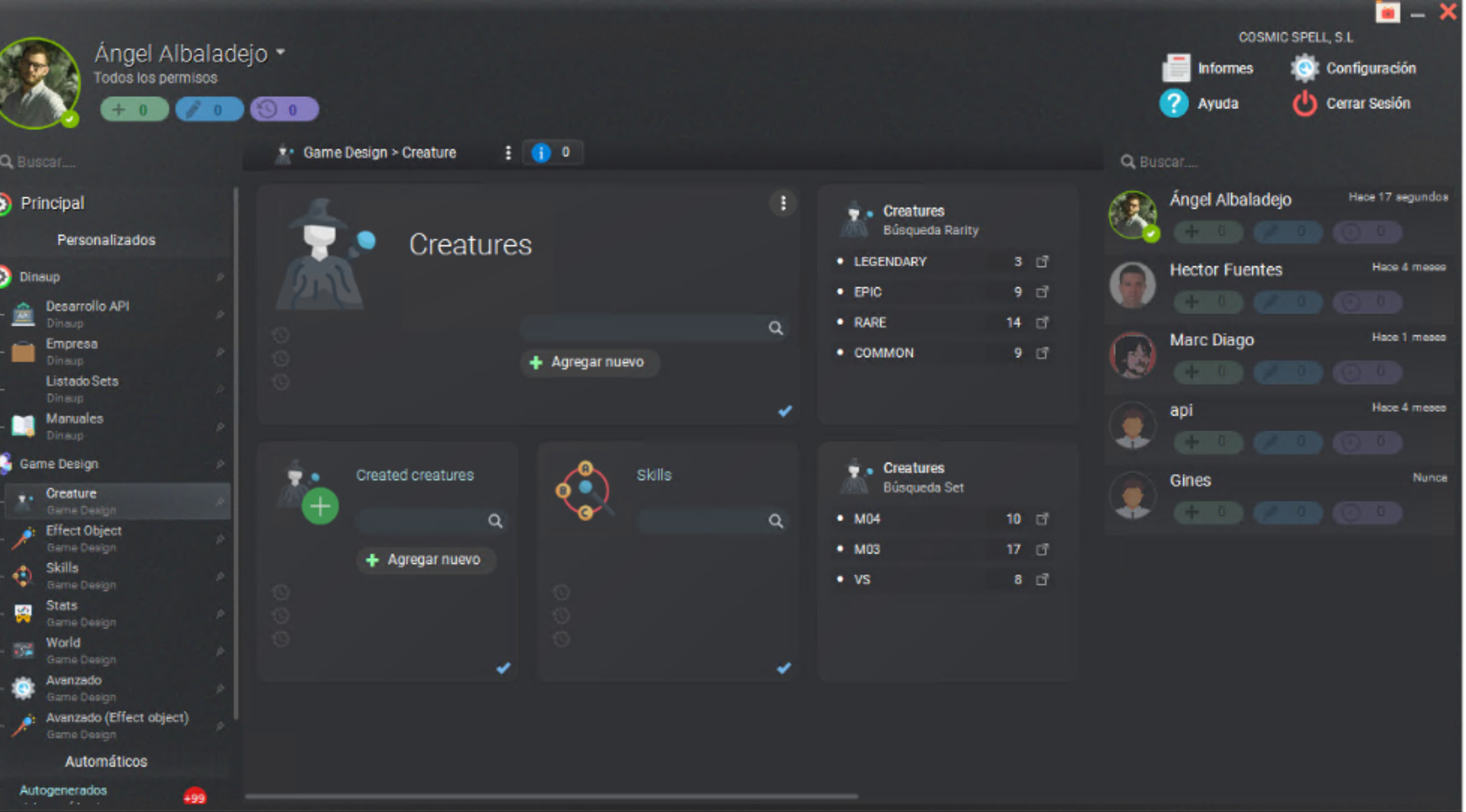 Soul Breach - Panel principal en Dinaup